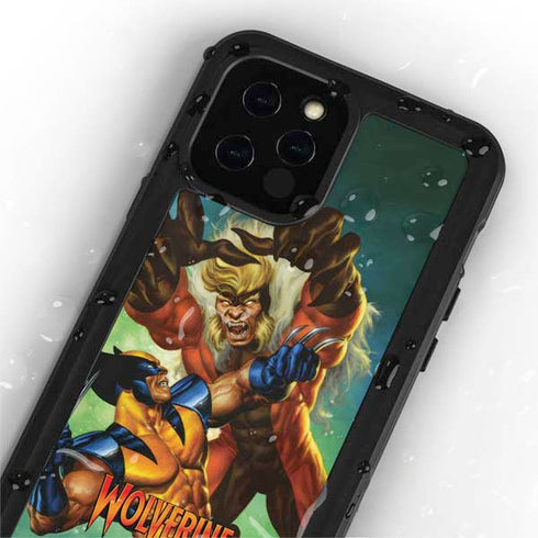 Marvel X-Men Wolverine Vs Sabretooth iPhone 12 Pro Waterproof Case