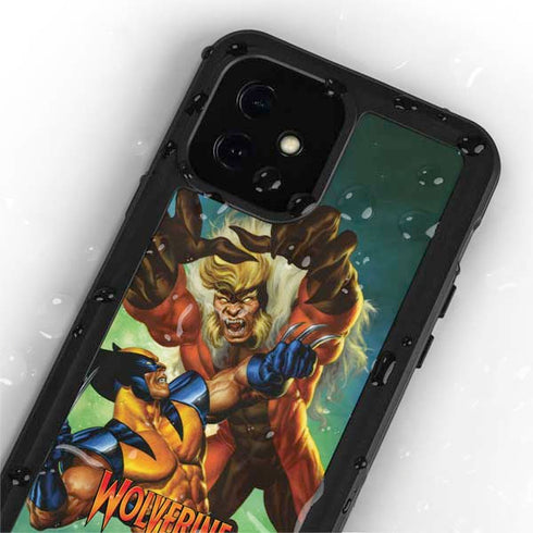 Marvel X-Men Wolverine Vs Sabretooth iPhone 12 Waterproof Case