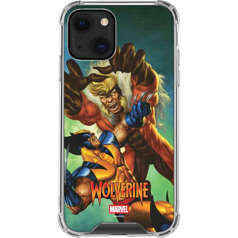 Marvel X-Men Wolverine Vs Sabretooth iPhone 13 Clear Case