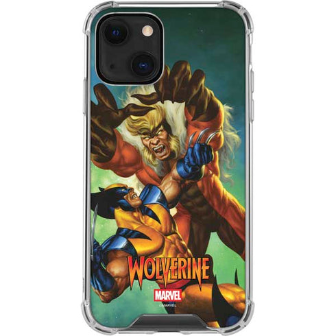Marvel X-Men Wolverine Vs Sabretooth iPhone 13 Mini Clear Case