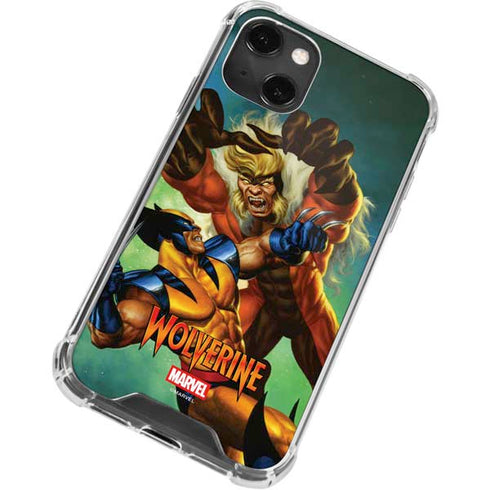 Marvel X-Men Wolverine Vs Sabretooth iPhone 13 Mini Clear Case