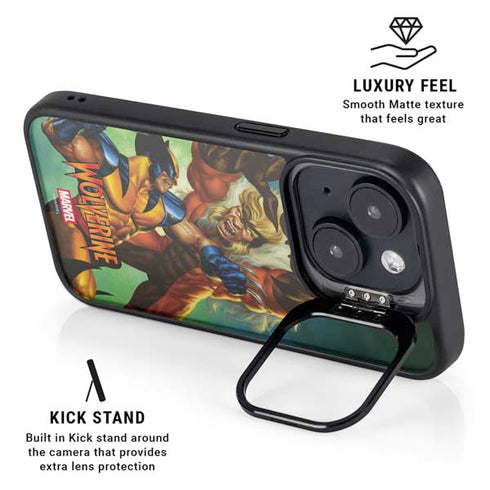 Marvel X-Men Wolverine Vs Sabretooth iPhone 14 Plus Kickstand Case