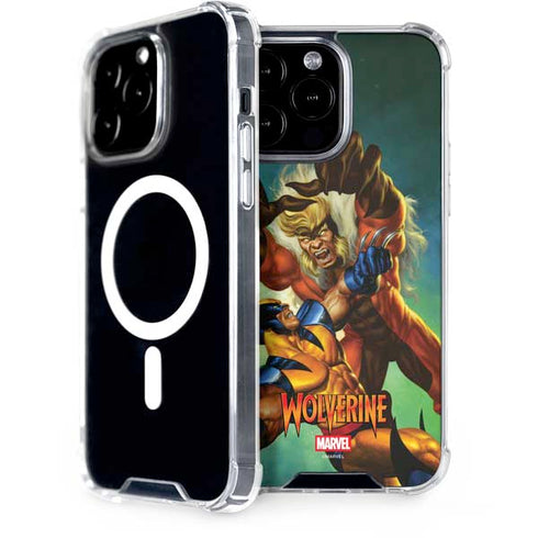 Marvel X-Men Wolverine Vs Sabretooth iPhone 14 Pro Max MagSafe Case