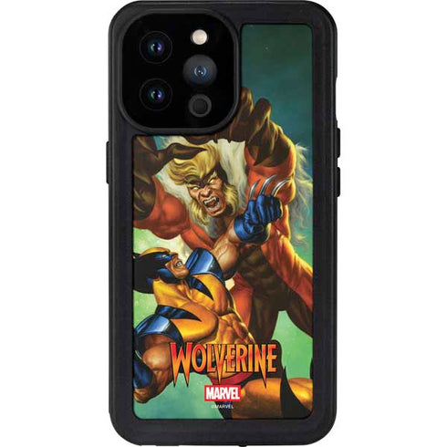 Marvel X-Men Wolverine Vs Sabretooth iPhone 14 Pro Max Waterproof Case