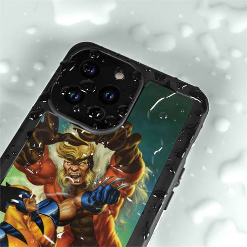 Marvel X-Men Wolverine Vs Sabretooth iPhone 14 Pro Max Waterproof Case