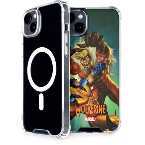 Marvel X-Men Wolverine Vs Sabretooth iPhone 15 MagSafe Case