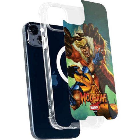 Marvel X-Men Wolverine Vs Sabretooth iPhone 15 MagSafe Case