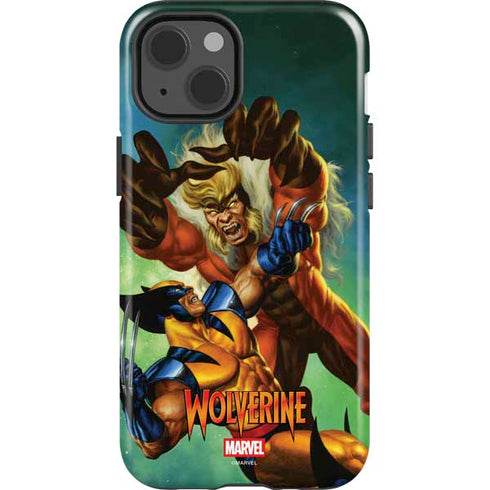 Marvel X-Men Wolverine Vs Sabretooth iPhone 15 Plus Impact Case