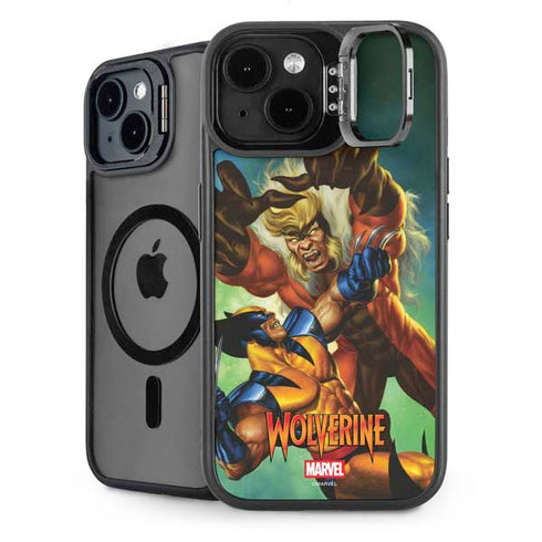 Marvel X-Men Wolverine Vs Sabretooth iPhone 15 Plus Kickstand Case
