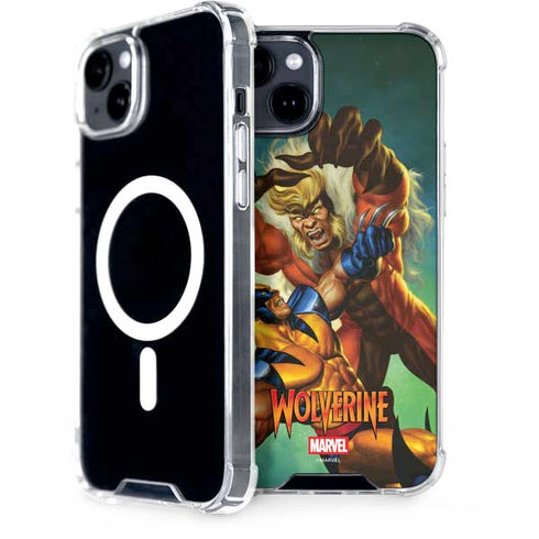 Marvel X-Men Wolverine Vs Sabretooth iPhone 15 Plus MagSafe Case