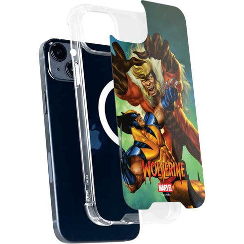 Marvel X-Men Wolverine Vs Sabretooth iPhone 15 Plus MagSafe Case
