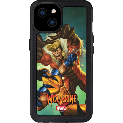 Marvel X-Men Wolverine Vs Sabretooth iPhone 15 Plus Waterproof Case