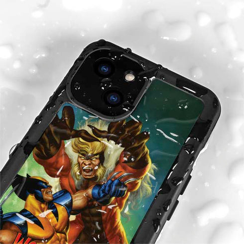 Marvel X-Men Wolverine Vs Sabretooth iPhone 15 Plus Waterproof Case