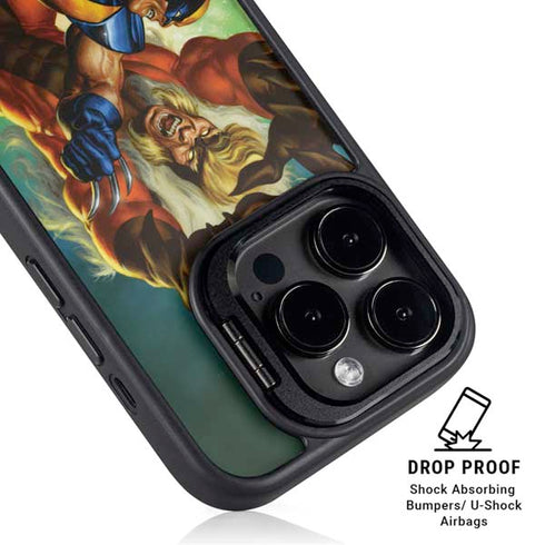 Marvel X-Men Wolverine Vs Sabretooth iPhone 15 Pro Kickstand Case