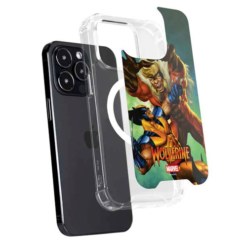 Marvel X-Men Wolverine Vs Sabretooth iPhone 15 Pro MagSafe Case