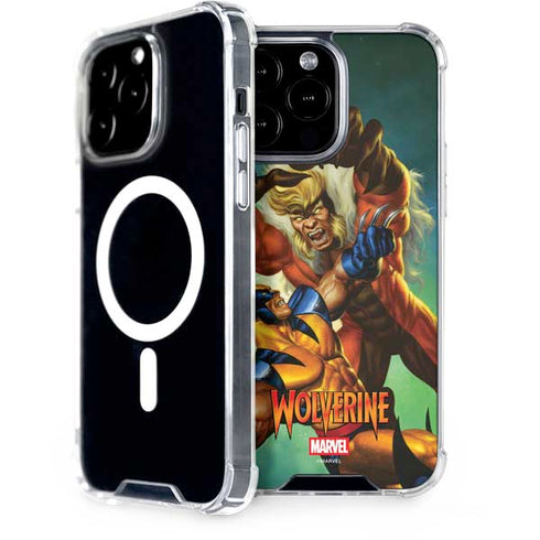 Marvel X-Men Wolverine Vs Sabretooth iPhone 15 Pro Max MagSafe Case