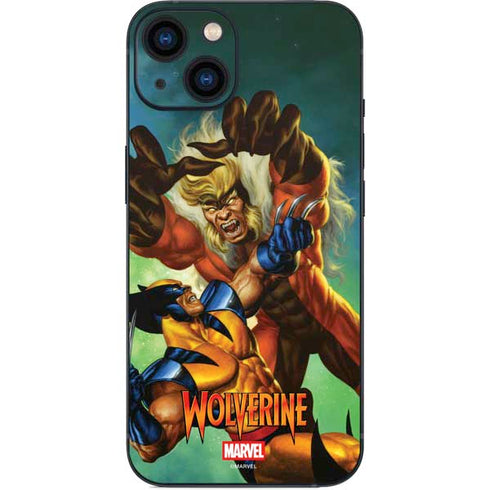 Marvel X-Men Wolverine Vs Sabretooth iPhone 15 Skin