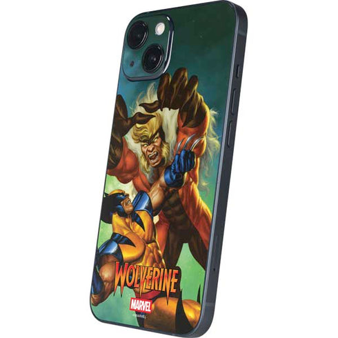 Marvel X-Men Wolverine Vs Sabretooth iPhone 15 Skin