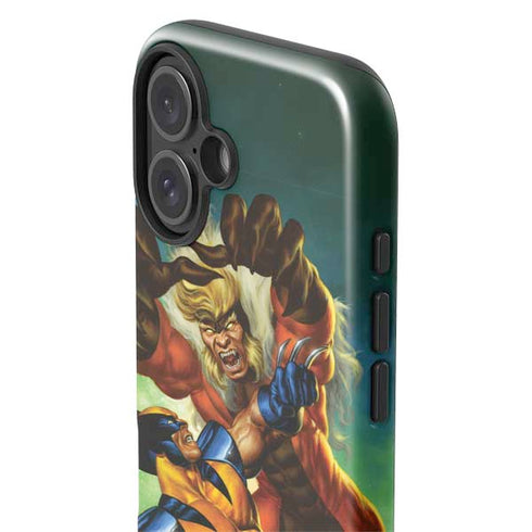 Marvel X-Men Wolverine Vs Sabretooth iPhone 16 Plus Impact Case