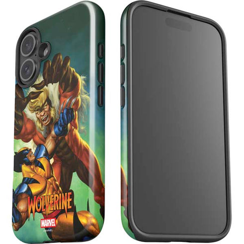 Marvel X-Men Wolverine Vs Sabretooth iPhone 16 Plus Impact Case