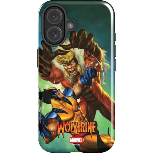 Marvel X-Men Wolverine Vs Sabretooth iPhone 16 Plus Magsafe Impact Case