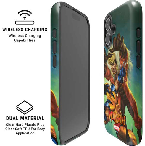 Marvel X-Men Wolverine Vs Sabretooth iPhone 16 Plus Magsafe Impact Case