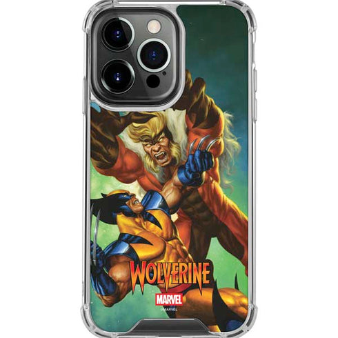 Marvel X-Men Wolverine Vs Sabretooth iPhone 16 Pro Max Clear Case