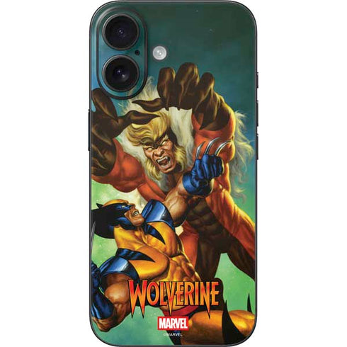 Marvel X-Men Wolverine Vs Sabretooth iPhone 16 Skin