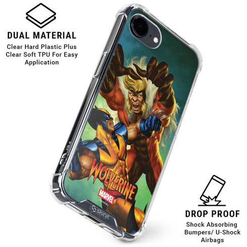 Marvel X-Men Wolverine Vs Sabretooth iPhone 16e Clear Case