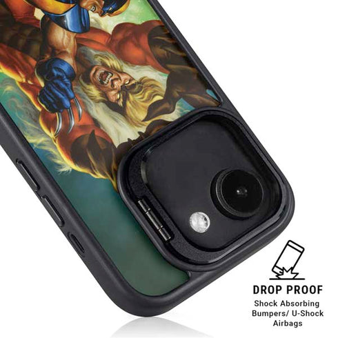 Marvel X-Men Wolverine Vs Sabretooth iPhone 16e Kickstand Case