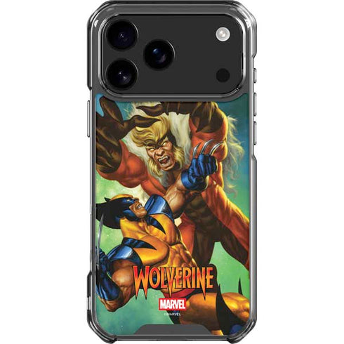 Marvel X-Men Wolverine Vs Sabretooth iPhone 18 Pro Max Clear Case