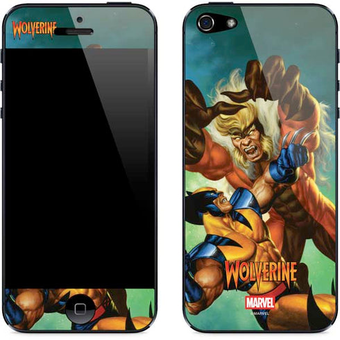Marvel X-Men Wolverine Vs Sabretooth iPhone 5/5s/5SE Skin