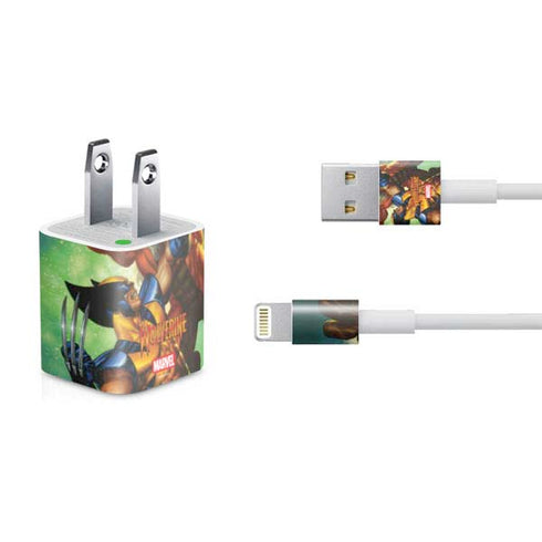 Marvel X-Men Wolverine Vs Sabretooth iPhone Charger (5W USB) Skin