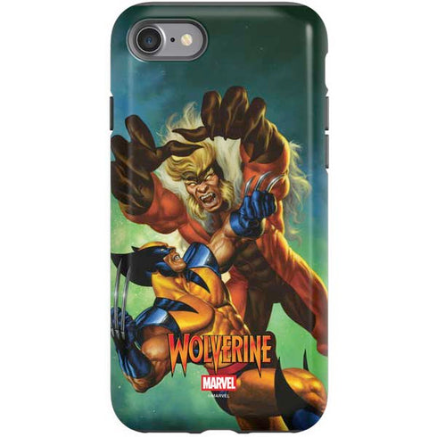 Marvel X-Men Wolverine Vs Sabretooth iPhone SE (2nd & 3rd Gen) Pro Case