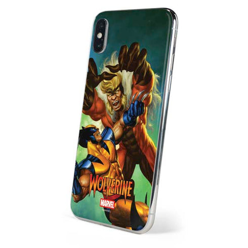 Marvel X-Men Wolverine Vs Sabretooth iPhone X Skin