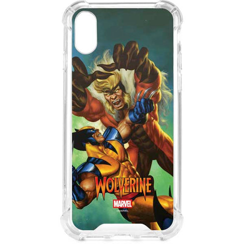 Marvel X-Men Wolverine Vs Sabretooth iPhone XS Clear Case