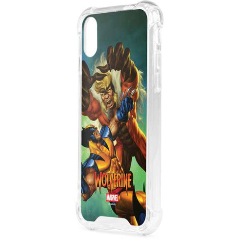 Marvel X-Men Wolverine Vs Sabretooth iPhone XS Clear Case
