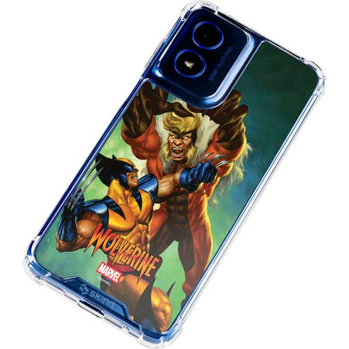 Marvel X-Men Wolverine Vs Sabretooth Moto G 5G (2024) Clear Case