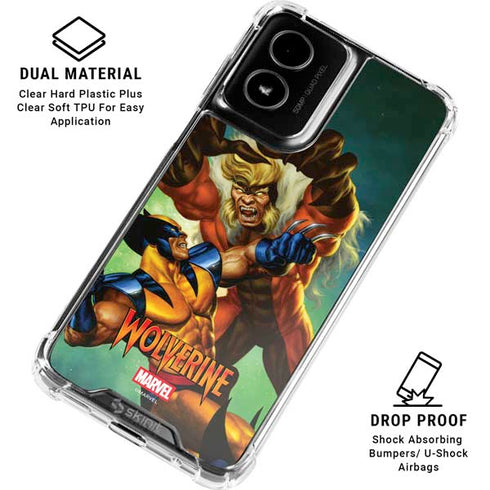 Marvel X-Men Wolverine Vs Sabretooth Moto G Power 5G (2024) Clear Case
