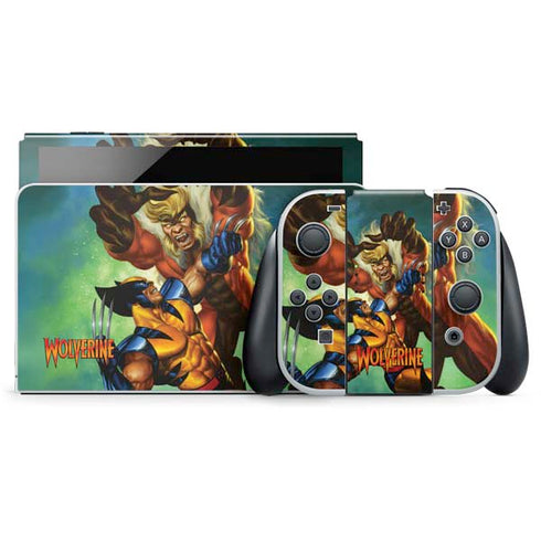 Marvel X-Men Wolverine Vs Sabretooth Nintendo Switch OLED (2021) Skin