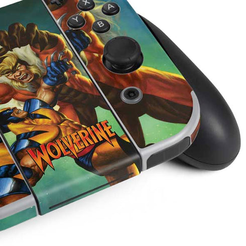 Marvel X-Men Wolverine Vs Sabretooth Nintendo Switch OLED (2021) Skin