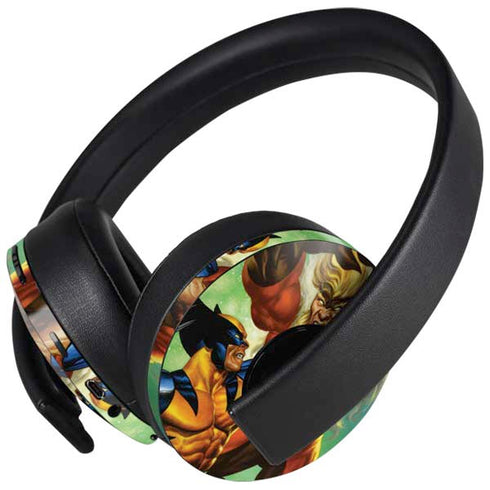 Marvel X-Men Wolverine Vs Sabretooth PlayStation 4 Gold Wireless Headset Skin