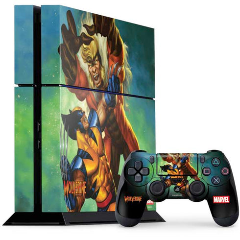 Marvel X-Men Wolverine Vs Sabretooth PS4 Console and Controller Bundle Skin