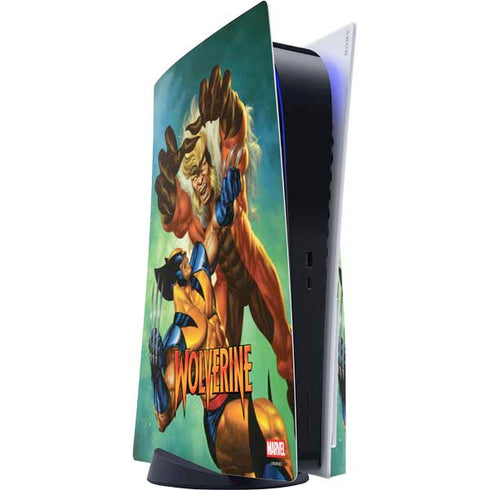 Marvel X-Men Wolverine Vs Sabretooth PS5 Console Skin