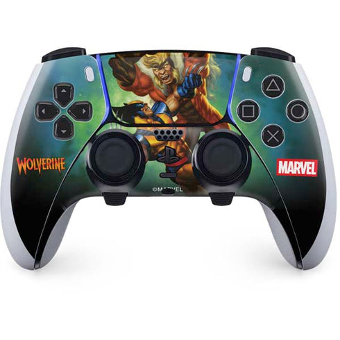 Marvel X-Men Wolverine Vs Sabretooth PS5 DualSense Edge Pro Controller Skin
