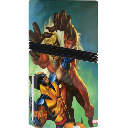 Marvel X-Men Wolverine Vs Sabretooth PS5 Pro Disk Console Skin