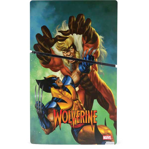 Marvel X-Men Wolverine Vs Sabretooth PS5 Slim Digital Edition Console Skin