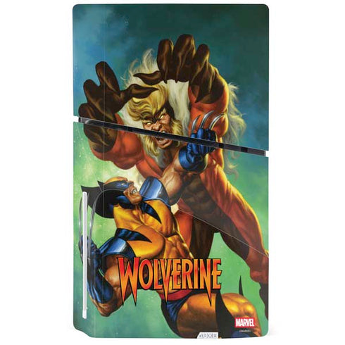 Marvel X-Men Wolverine Vs Sabretooth PS5 Slim Disk Bundle Skin