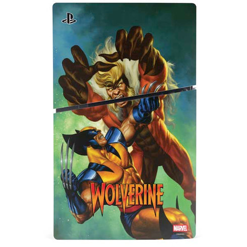 Marvel X-Men Wolverine Vs Sabretooth PS5 Slim Disk Console Skin