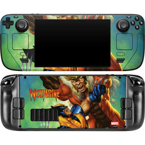 Marvel X-Men Wolverine Vs Sabretooth Steam Deck Handheld Gaming Computer OLED Skin